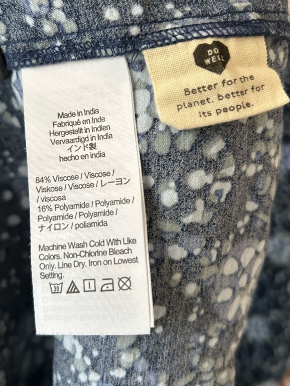 Madewell Button Front V-Neck Floral Mini Dress Blue Large - Picture 8 of 13
